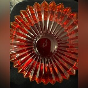 Vintage Glass dish without Lid. Notched edges. Super cool!4.5 x 1.5 x 4.5 inches